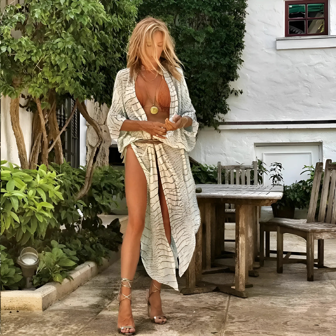 Kimono plażowe w zwierzęcy wzór