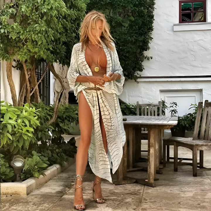 Kimono plażowe w zwierzęcy wzór