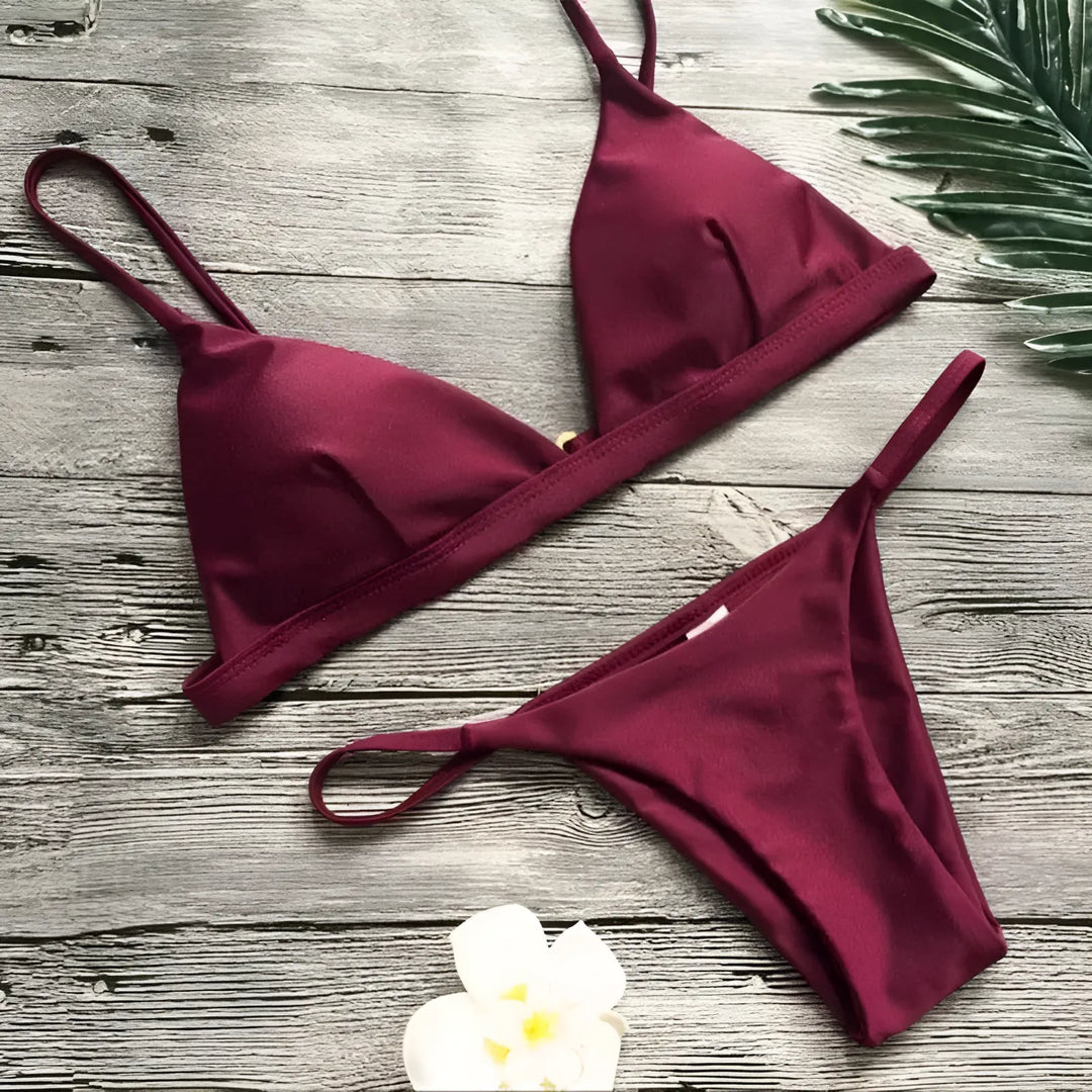 Dwuczęściowy strój kąpielowy bikini z trójkątnymi miseczkami