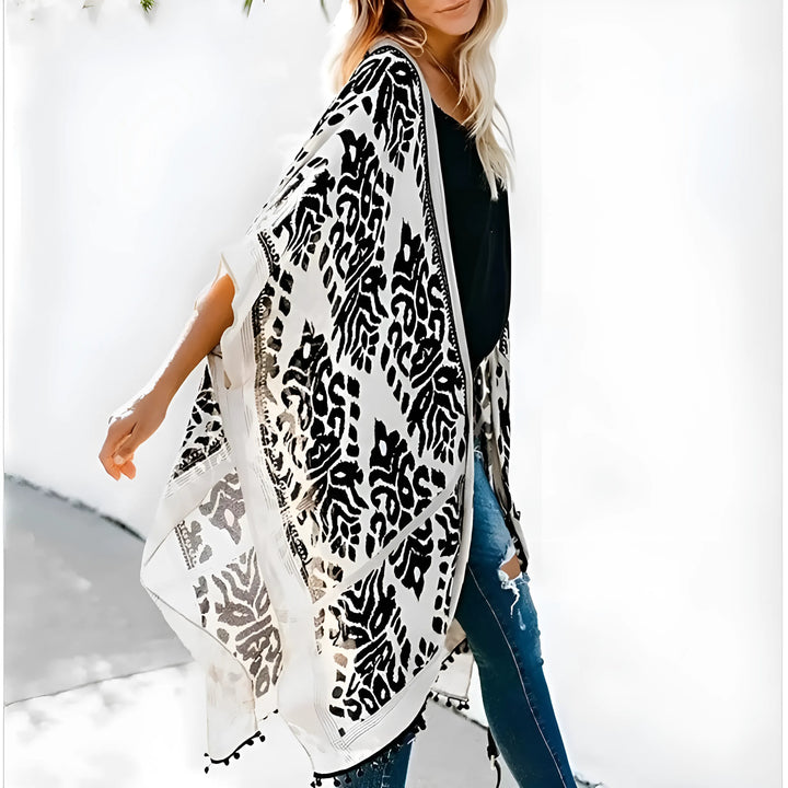 Klasyczne kimono plażowe w ornamenty