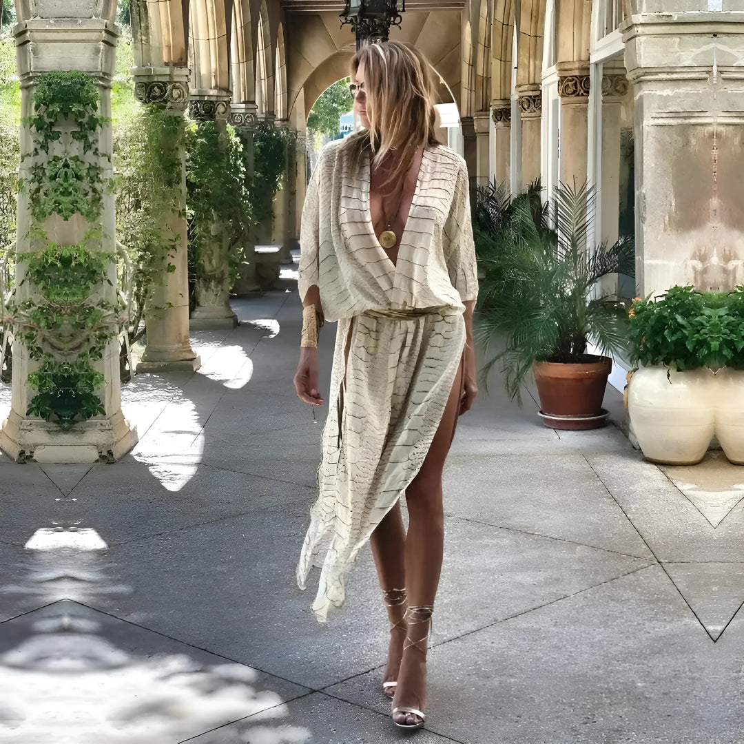 Kimono plażowe w zwierzęcy wzór