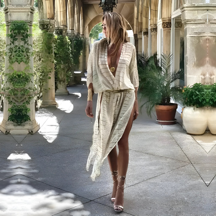 Kimono plażowe w zwierzęcy wzór