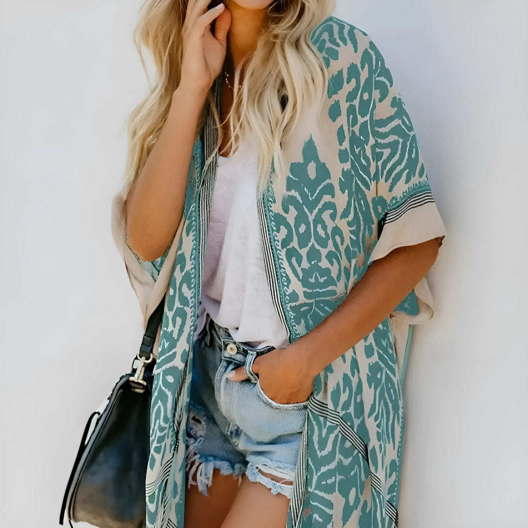 Klasyczne kimono plażowe w ornamenty