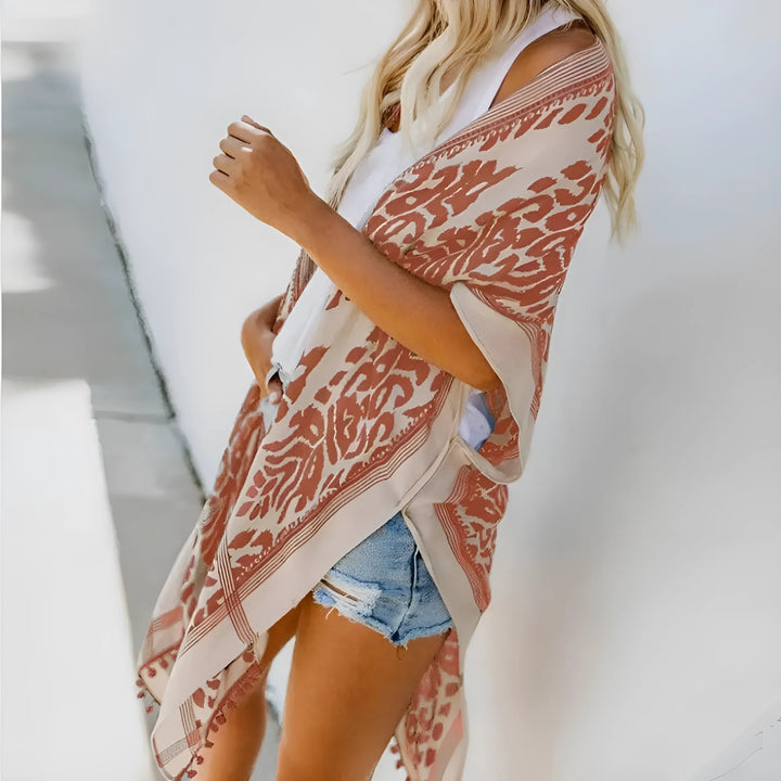 Klasyczne kimono plażowe w ornamenty