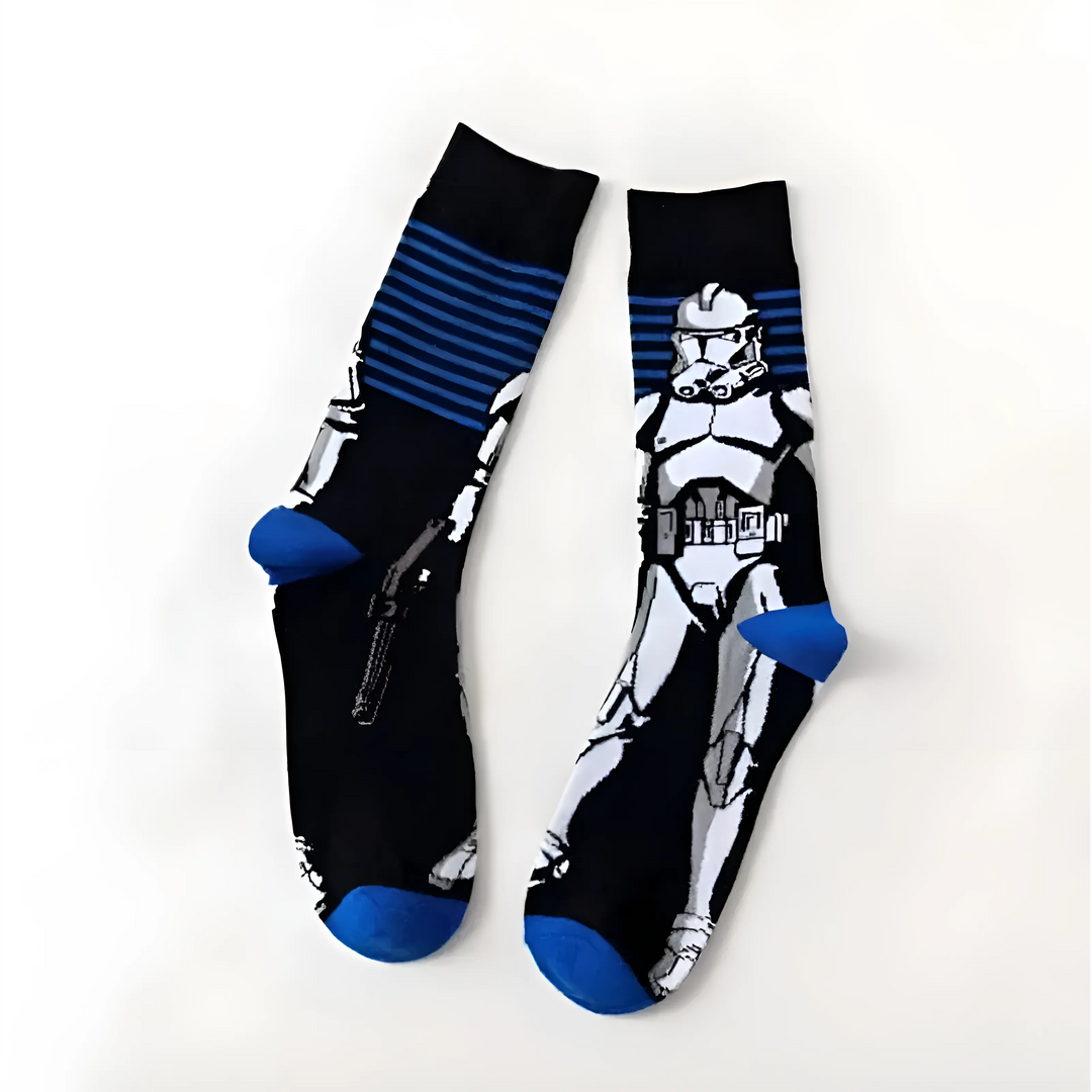 Długie skarpetki męskie z bohaterami Star Wars