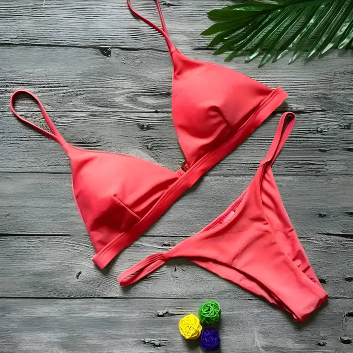Dwuczęściowy strój kąpielowy bikini z trójkątnymi miseczkami