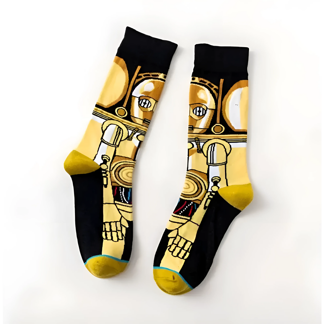 Długie skarpetki męskie z bohaterami Star Wars
